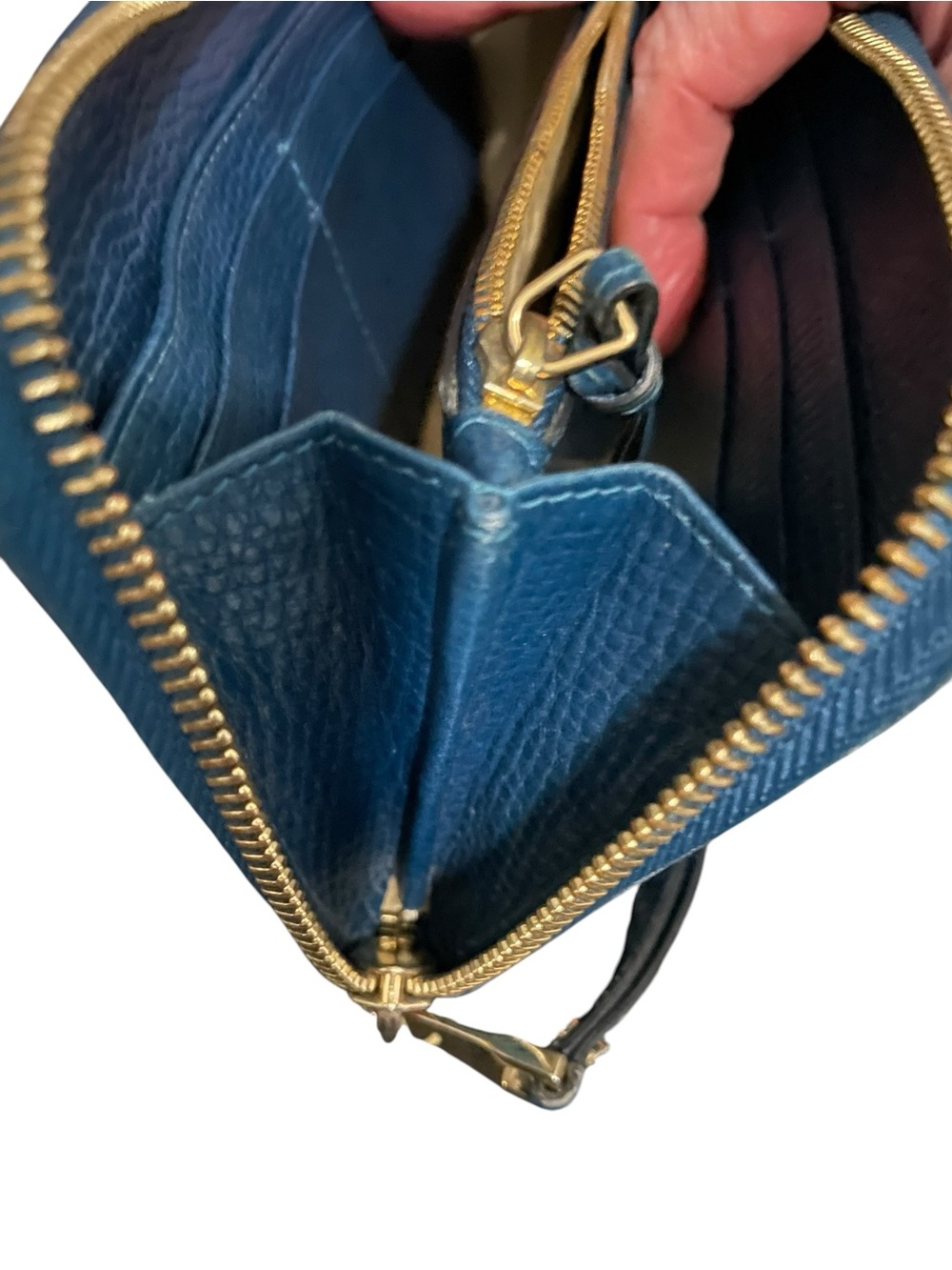 Chloé Lily Bow Zip Around Wallet - Grained Blue Leather Authentic COA CARD - Picture 15 of 15